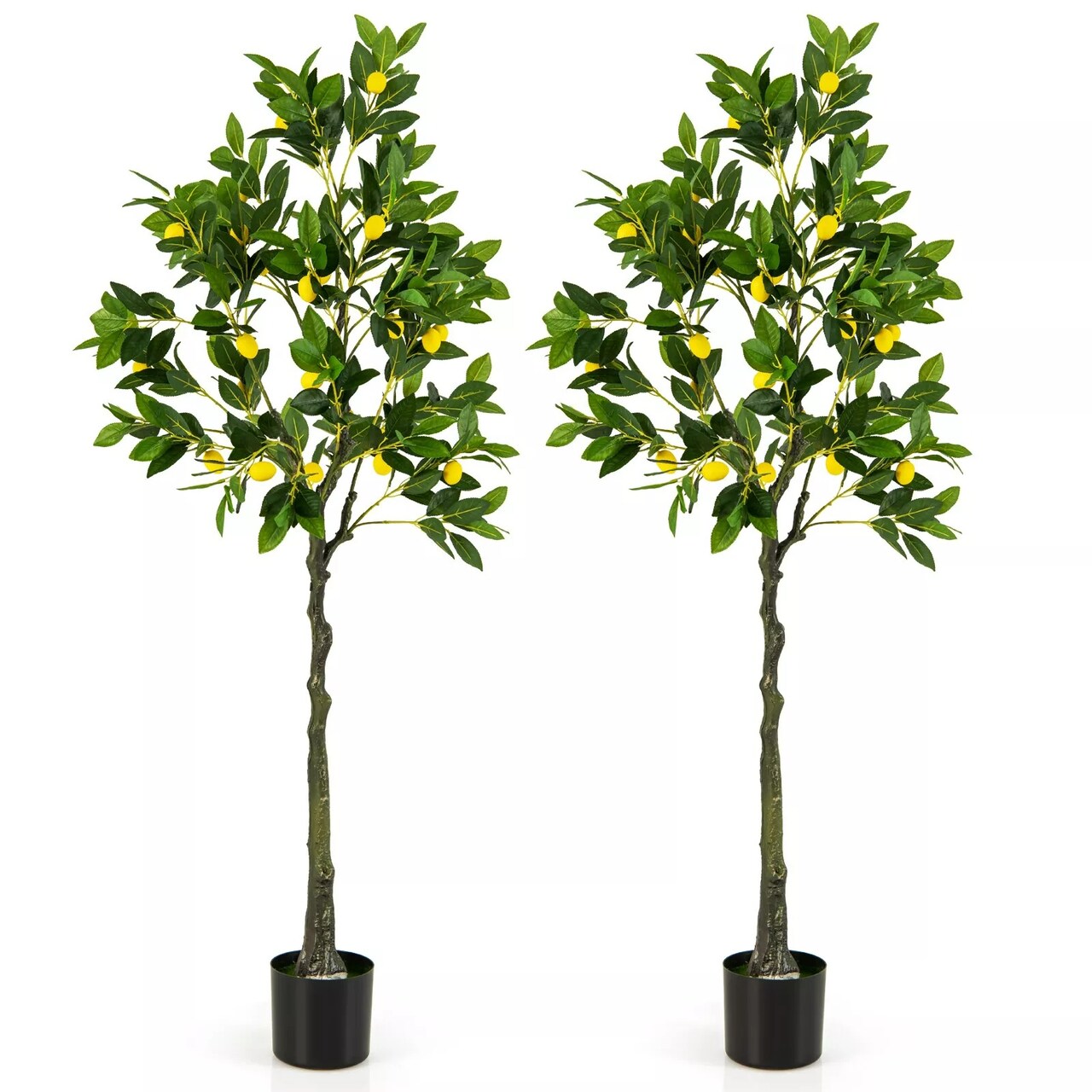2PCS Artificial Lemon Tree 5.2 FT Tall Fake Plant Office Decor w/Lemon Fruits